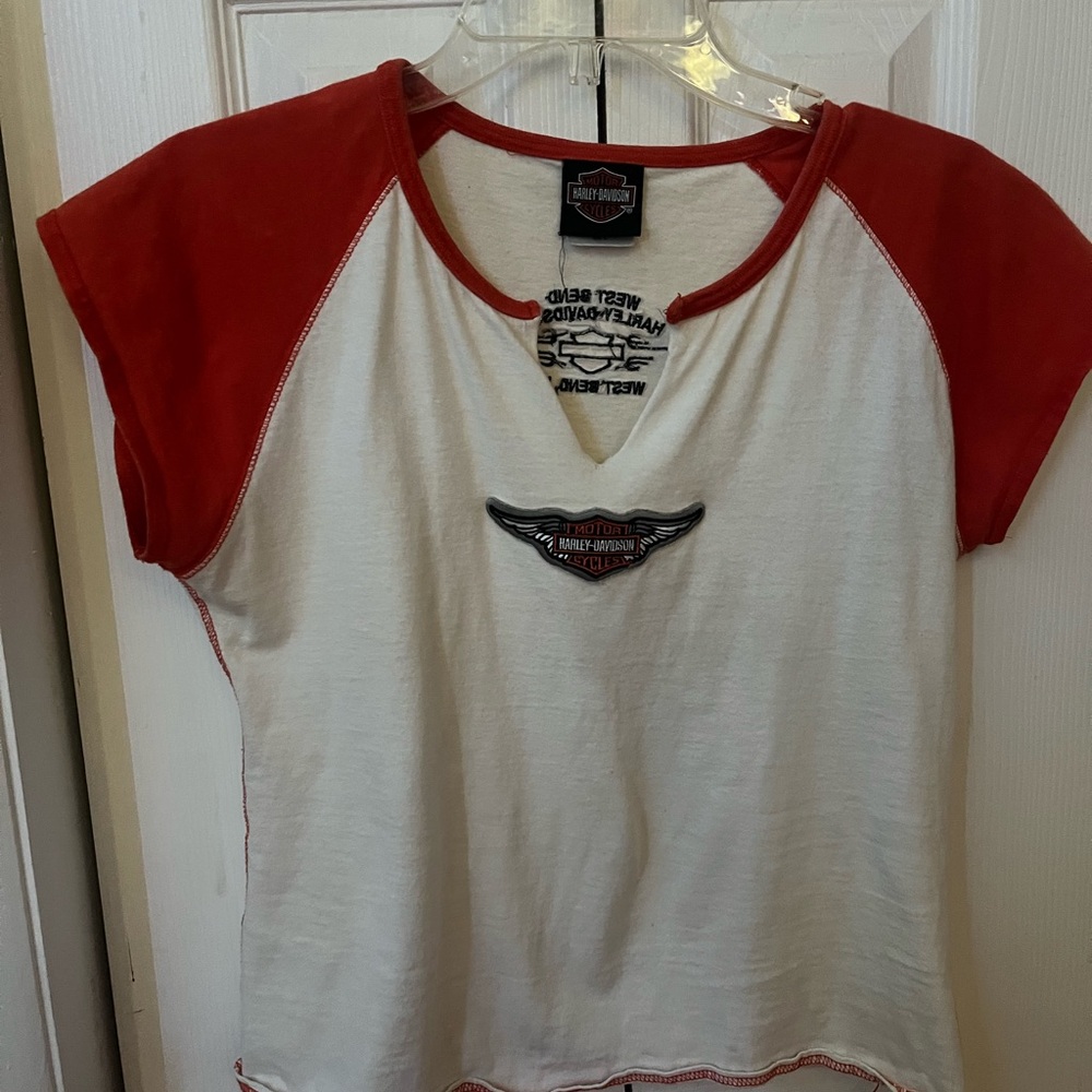 Harley-Davidson Orange and White T-Shirt